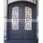 Wrought iron arched double oval glass entry doors prices