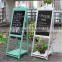 3 tiers display shelf blackboard wood rack flower holder with chalkboard