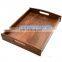 Large Size Wood Serving Tray with Handle, Black Walnut, 17.7 x 13 x 2.4 Inches: Serving Trays