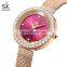 SHENGKE K0169L Luxury Rose Gold Watch For Women Adjustable Milan Mesh Band Rhinestone Bezel Bling Bling Watch Woman Gift Luxury