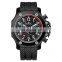 Oem high quality quartz wrist big stainless steel case back water proof 24 hour men chronograph branded watch