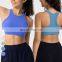 Custom Activewear High Neck Shockproof Bras Sport Wear Gym Fitness Yoga Top Women Ribbed High Support Racer Back Sports Bra
