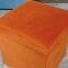 Foldable Storage Velvet Ottoman-Orange