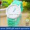 sweet candy color lady geneva silicone watch with alloy case simple shape genewa watch