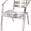 Bar furniture silver aluminium single seater with arm outdoor furniture cheap chair