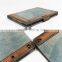 New Arrival Vertical Flip Genuine Leather & Jean Case for Ipad Mini 2 3 4