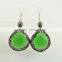 LFD-062E Wholesale Mixed Color Cat's Eye Stone Pave Rhinestone Crystal Dangle Earrings Jewelry Finding