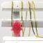 High Quality Synthetic Pink Opal Hamsa/Hand Opal 18K Gold Plated 925 Sterling Silver Box Chain Necklace Made in China