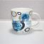 Wholesale high quality color rose design ceramic tea mug from china