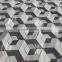 3D Marble Mosaic tiles (Grey Basalt+Pure WHite marble)