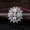 Polygon Rhinestone Flower Brooch Pins With Pearls,Pearl Beaded Bridal Brooch For Dresses