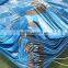 TEAR RESISTANT WATERPROOF PP /PE TARPAULIN BLUE COLOUR FINISHED STRIPED HEM 1 METER INTERVAL ANTI-AGING TRUCK-COVER ANTI-UV