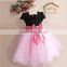 2015 new style girl Party black with blue bow Dress Children princess dress baby girl party dress children frocks designs GZ G12