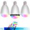 Bluetooth 4.0 APP control E27 LED light color change wireless smart bluetooth speaker bulb
