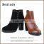 Wholesale fashion sheep suede leather 8cm high heel ankle boots