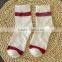 custom 100% cotton women stripe white socks