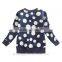 (F4290) 2016 new winter girls t shirts children polka dot clothes hot selling nova kids wear baby t shirts girls