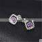 18K platinum natural amethyst earring