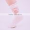 lady 200N see through fashion socks ruffle welt with see through material on a part of leg nylon socks