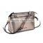 Trend style elegant shining snake grain belt front design ladies silver crossbody bag