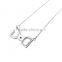 Pink zircon design 925 sterling silver lucky double horseshoe necklace