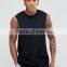 Longline Sleeveless T Shirt With Dropped Armhole In Black for men