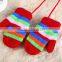 MS80125C Kids winter stripe design cute thermal gloves