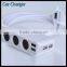 3 Cigarette Outlet Adapter 4 Port Usb Car Carger Charger With Smart Ic Cable