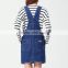 2016 New Fashion Denim Cowboy High Waist Women Suspender Skirt WYT-88757