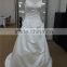 new arrival embroider see-through neck sleeveless satin wedding dress