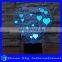 Wedding Decoration Arcylic 3D Sculpture LED 7 Colors Flashing Touch Control Night Light Costumize