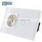 EU standard 2gang 1way remote control switch with 13a 3pin socket