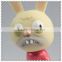 japanese cartoon sitting scared rabbit vinyl toys/OEM animal figure soft PVC vinyl toys decor/wholesale cute vinyl toys factory
