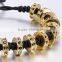 stainless steel jewelry rhinestone evil eye bracelet gold plated beads for jewelry making