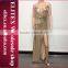 Wholesale fashion stock spangle gold long sleeve woman sexy evening party dress