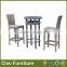 Bar height patio round table rattan effect