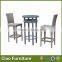 Outdoor Tiki bar table rattan high bar set