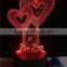 2017 Amazing Valentine's Gift Romantic night light acrylic 3d led lamp