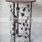 RH-4648 metal circle motif accent end table or wood top bird barrel Round sofa side table