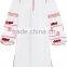 Latest Boho Clothing Mexican Off-The-Shoulder Embroidered Cotton Mini Dress Design For Ladies Machine Embroidery HSD5855