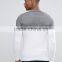 Custom Long Sleeve Button Placket White Contrast Design Men's 100% Cotton Lightweight Knit Slim Fit Casual Polo T-Shirt