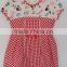 cute baby girls white and red grid and colorful printed dress for summer