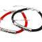 quality circle charms red and black cord bracelets with clasp fashion handmade cord love bracelets for boys and girls gift