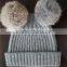 Bestknit Double Rabbit Fur Pompom Baby Hat