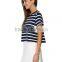 Crop custom slim fit tee printed white line