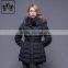 New Collection Outerwear Winter Black Waisted Shape Coat Fur Down Jacket with Fox Fur Hood