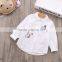 Baby infant boutique embroidery kids autumn clothes top shirt infant fall children toddler ruffle long sleeve girls blank shirt