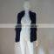 SJ324-01 Woman Apparel Winter Raccoon Trim Dark Blue Rabbit Vest