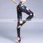 Flower pattern yoga dri fit leggings shiny lycra spandex leggings fitness gym tights