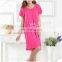 Ladies' eco-friendly bamboo fiber round neck night gown solid color FD